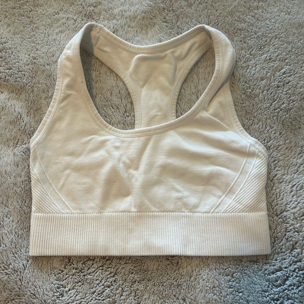 All in Motion Off-White Racerback Sports Bra